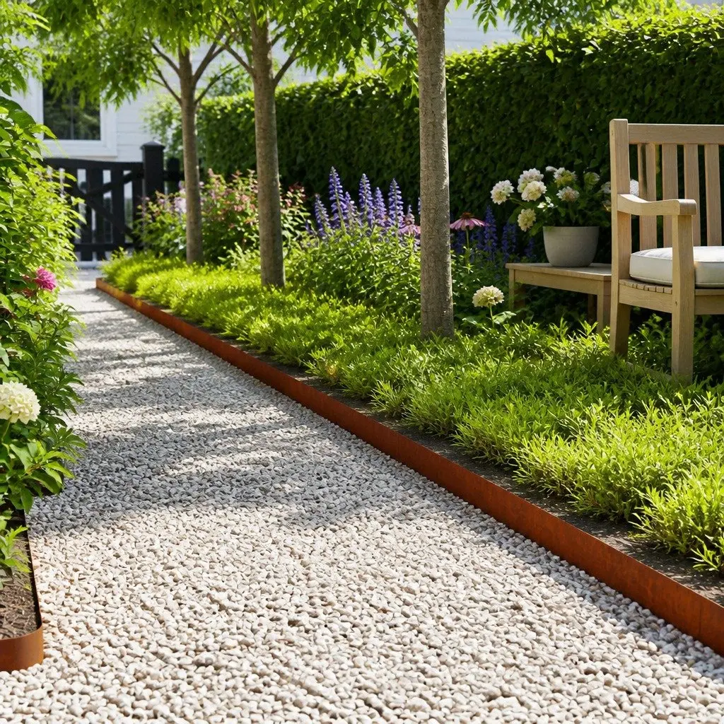 Garden Lawn Edging 30 pcs 100x20cm Weathering Steel Border Rusty Brown Outdoor