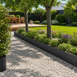 Garden Lawn Edging 20 Pieces 100cm Black Steel Border Fencing Pathway