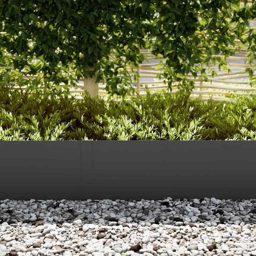 Garden Lawn Edging Black Steel Border Fencing for Pathway 100cm 20 Pieces