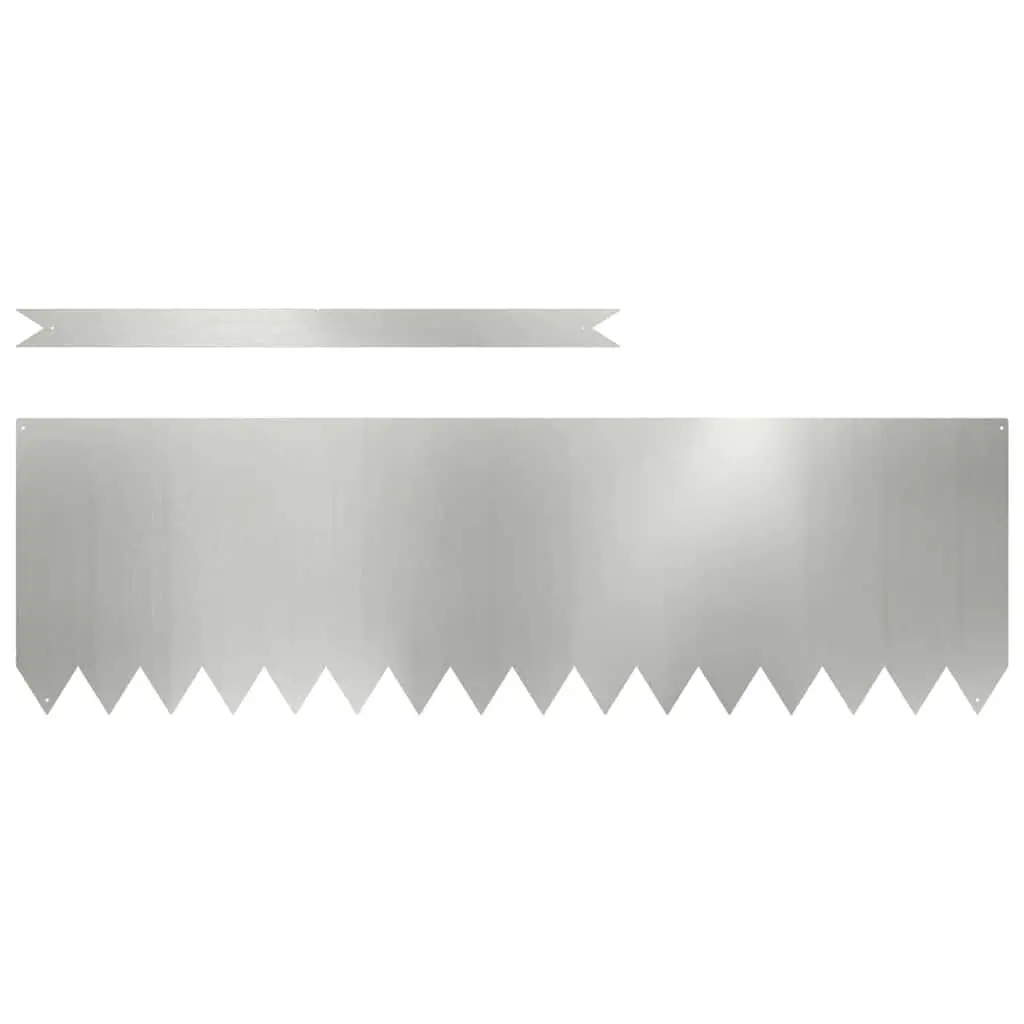 Garden Lawn Edging Outdoor 100cm Steel Border Galvanised Silver