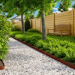 10 pcs Lawn Edging Dimensions: 100cm, Brown Steel Design