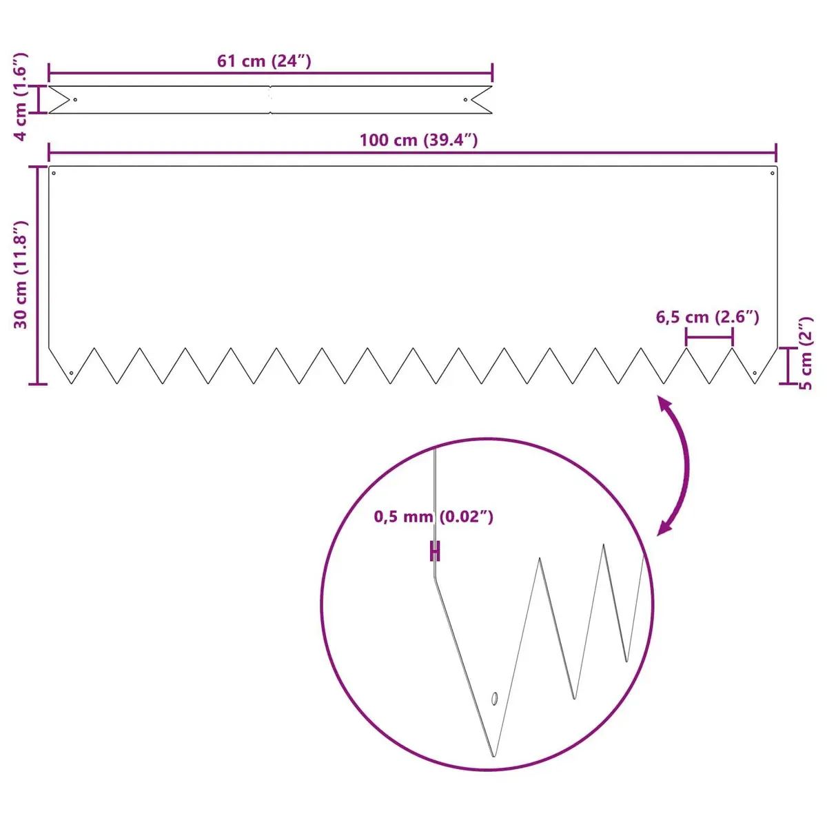 Garden Lawn Edging for Outdoor Use 20 Pieces Weathering Steel Border Landscape Pathway Separator
