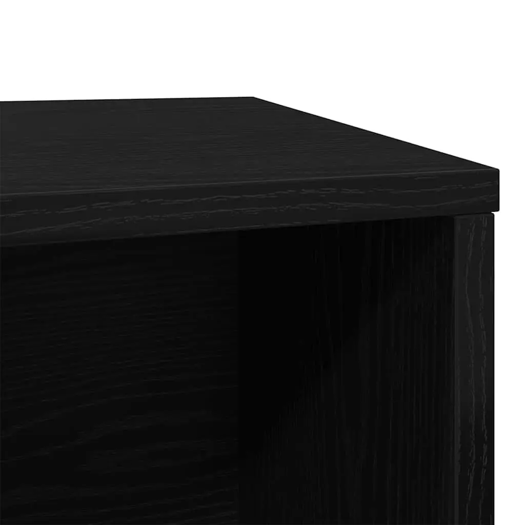 Cat Litter Box Enclosure Furniture Hidden Design Black Oak 80x50x45cm