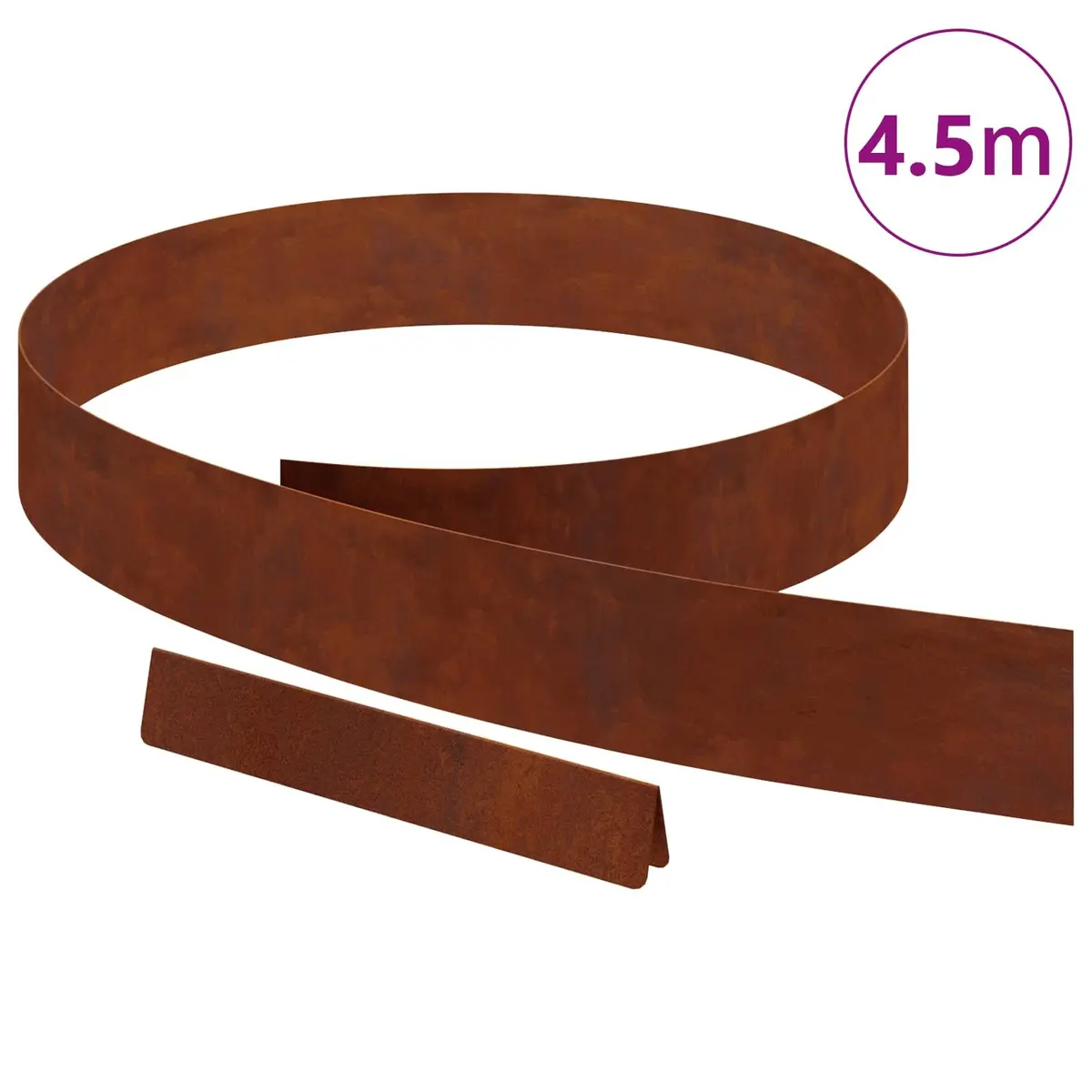 Garden Lawn Edging 450cm Brown Weathered Steel Border Landscaping Fence Edging