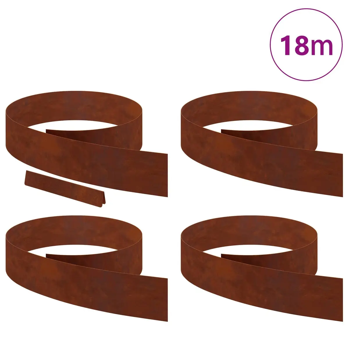 Garden Lawn Edging 450cm Weathering Steel Rusty Brown Outdoor Border Landscaping