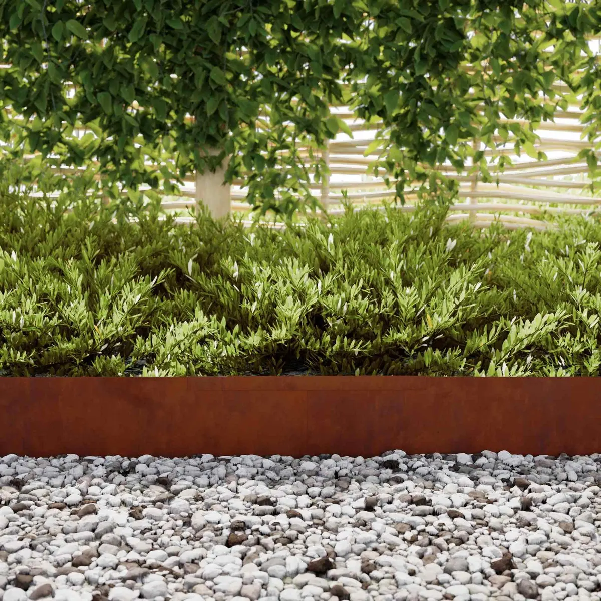 Garden Lawn Edging 450cm Weathering Steel Rusty Brown Outdoor Border Landscaping