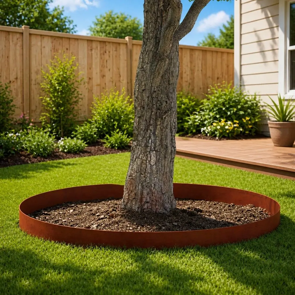 Garden Lawn Edging Outdoor 4 Pieces Weathering Steel Rusty Brown