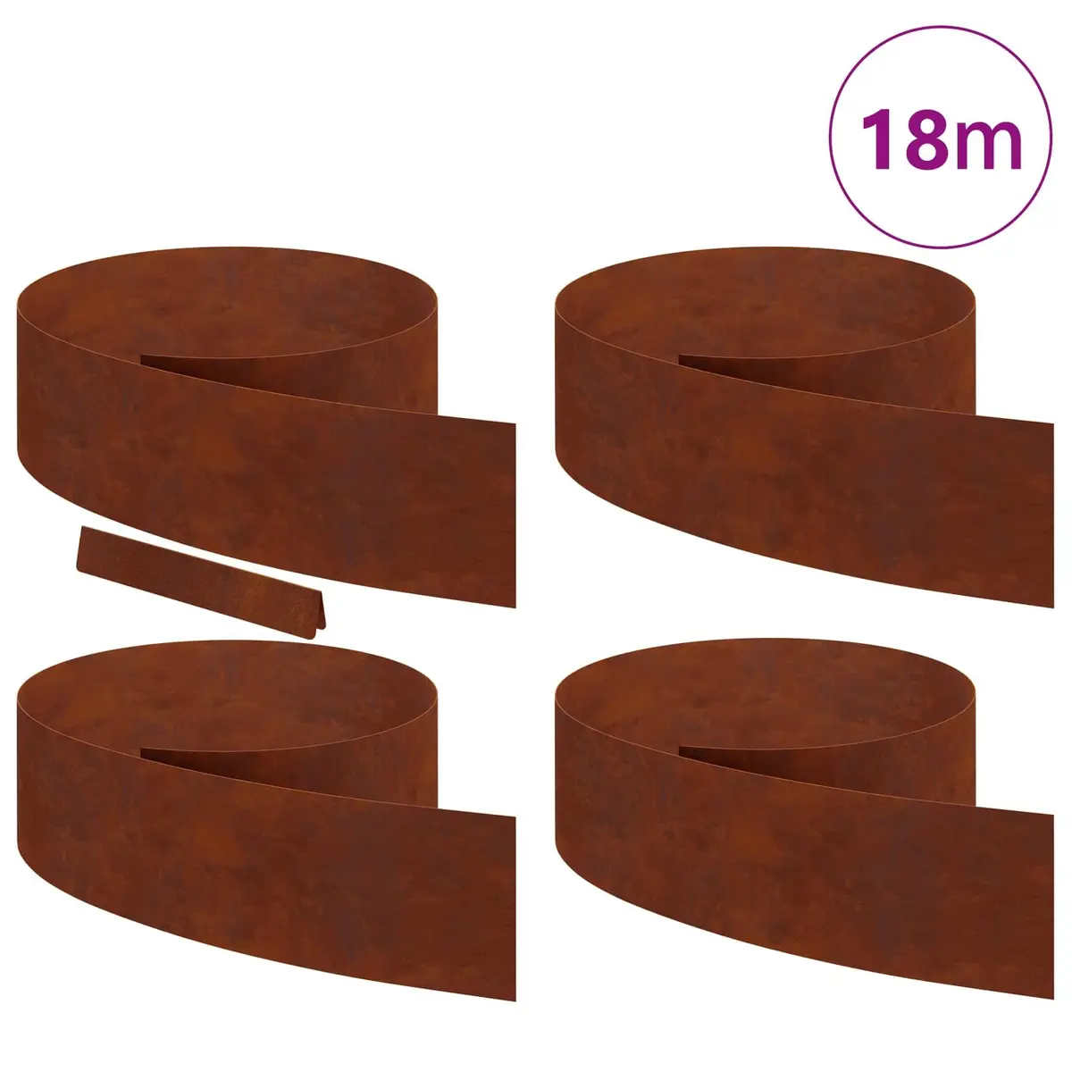 Garden Lawn Edging Outdoor 4 Pieces Weathering Steel Rusty Brown