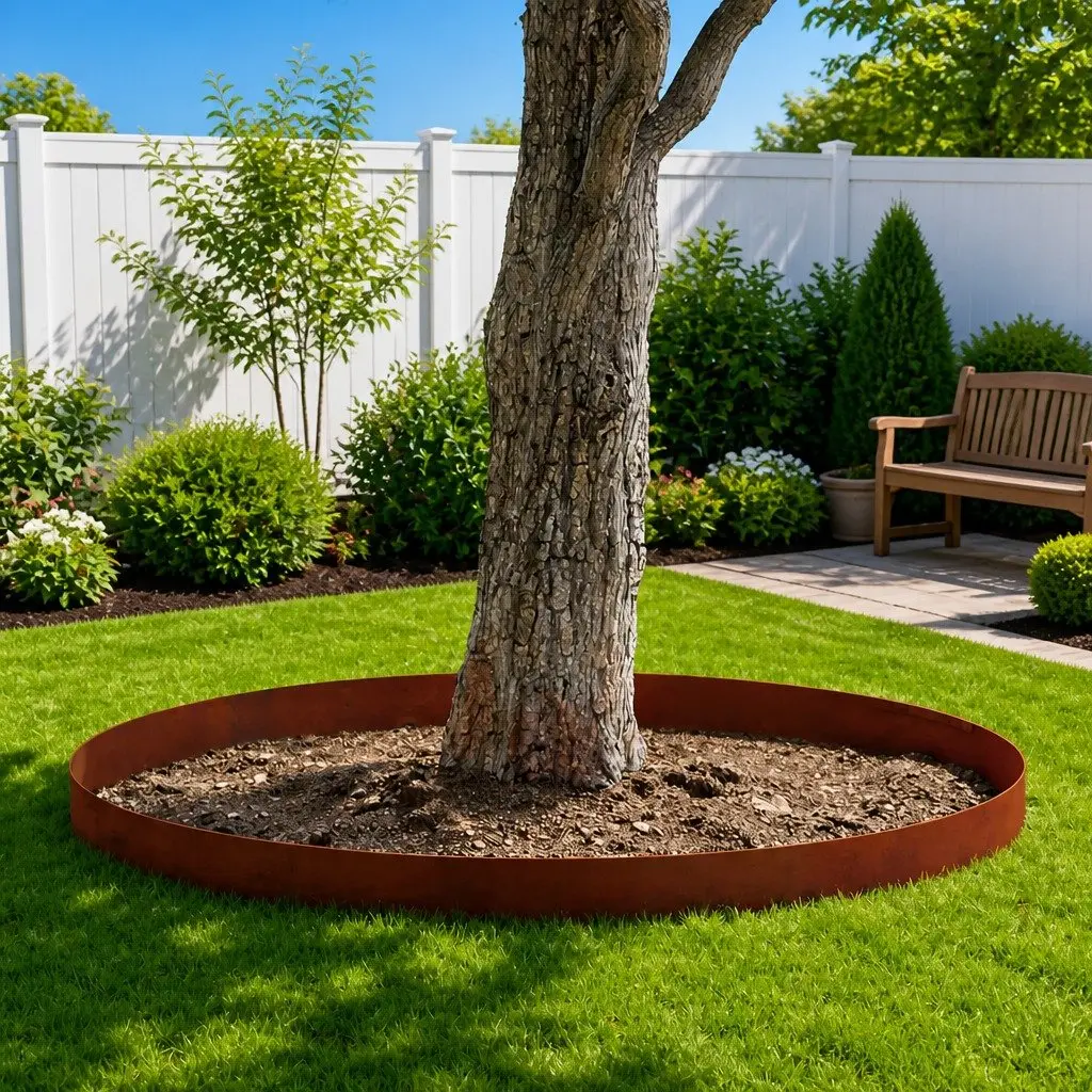 Garden Lawn Edging Outdoor 450cm Weathering Steel Border Rusty Brown