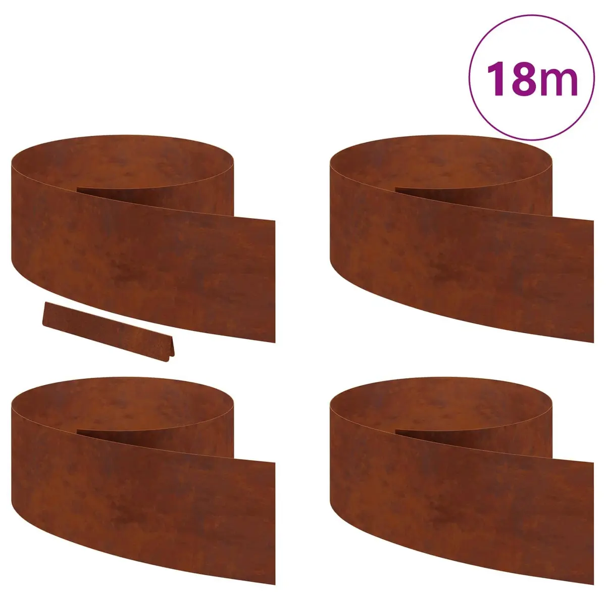 Garden Lawn Edging Outdoor 450cm Weathering Steel Border Rusty Brown