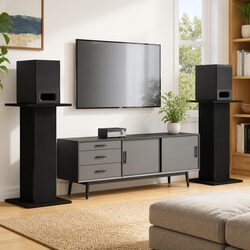 Speaker Stands in Black – Dimensions 30 x 30 x 60 cm, 2 Pcs