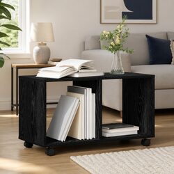 72cm Black Oak End Table with Engineered Wood Construction