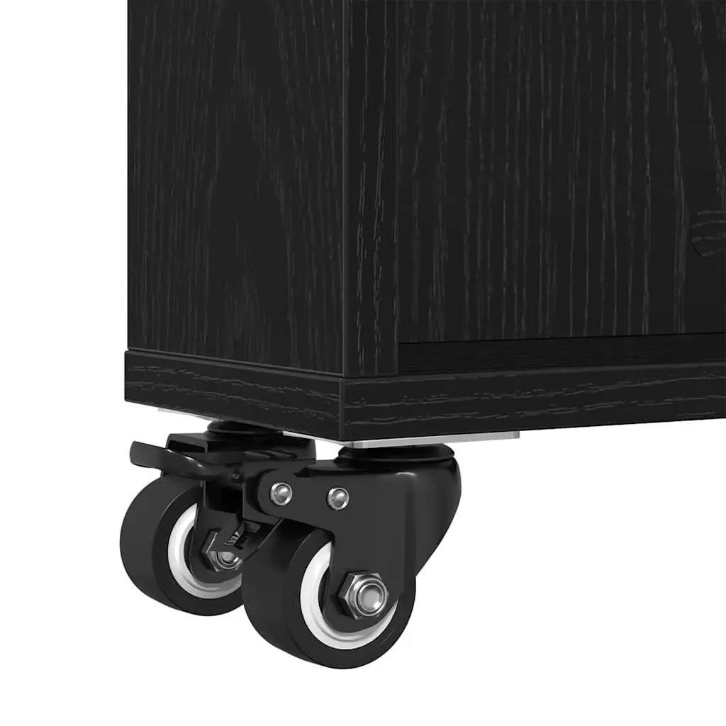 Black Oak Narrow Storage Trolley