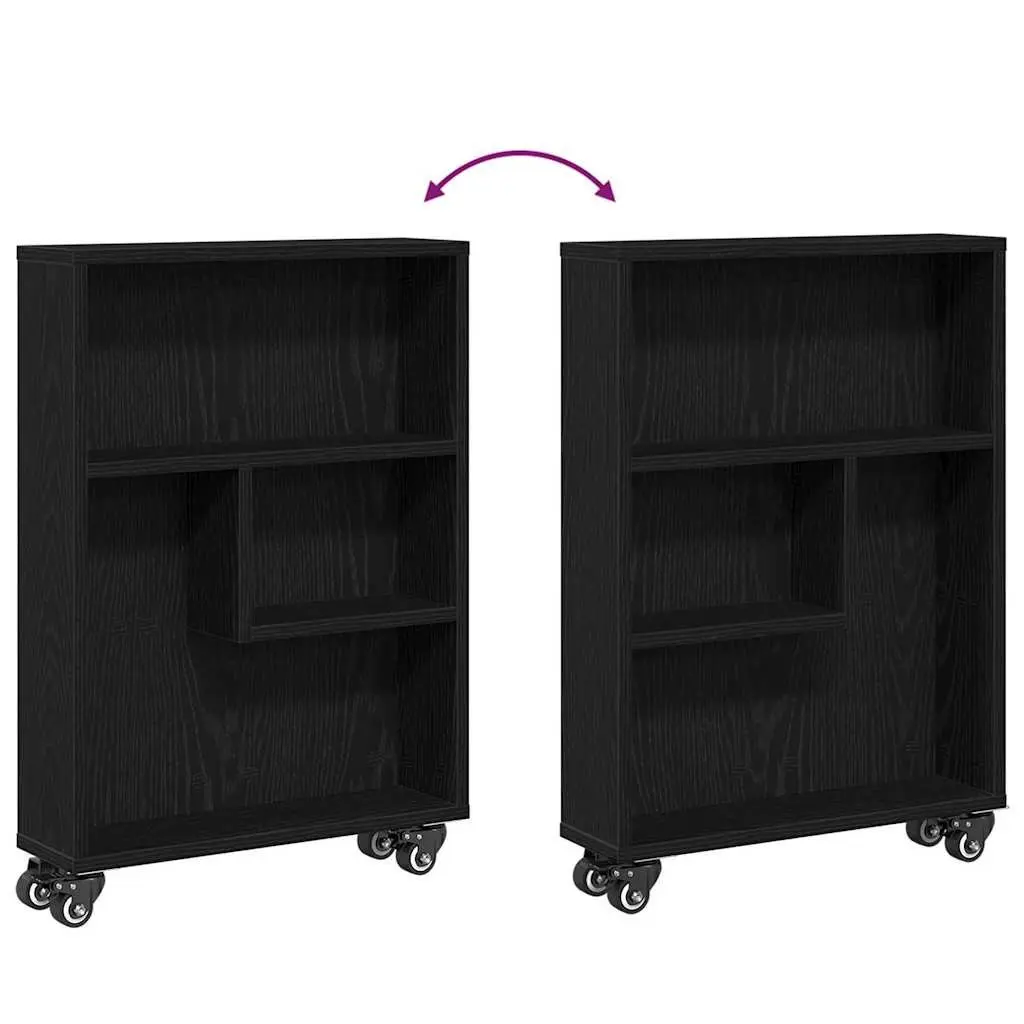 Black Oak Narrow Storage Trolley