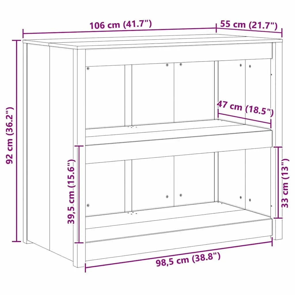 Brown Oak Kitchen Cabinet 106x55x92cm