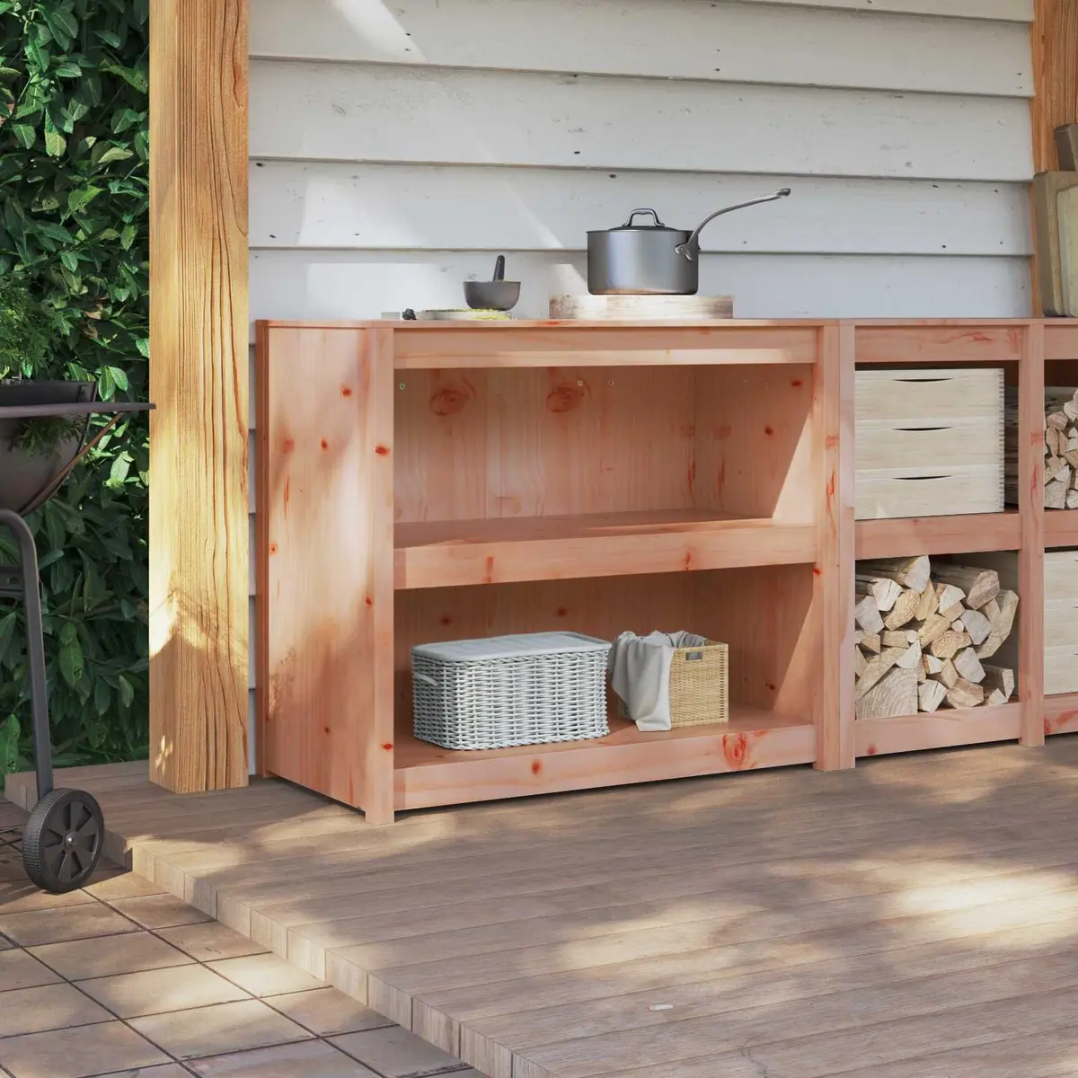 Brown Oak Kitchen Cabinet 106x55x92cm