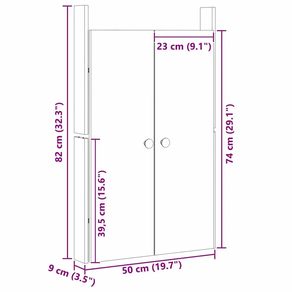 Kitchen Cabinet Door Brown Modern Minimalist Design 50 x 82 cm Indoor Storage