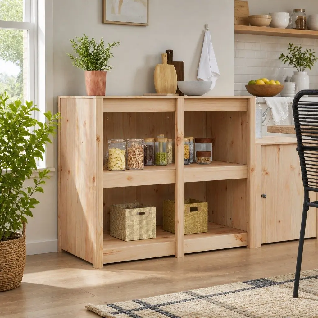 Kitchen Cabinet for Kitchen 106 x 55 x 92 cm Brown Oak Modern Storage Cupboard