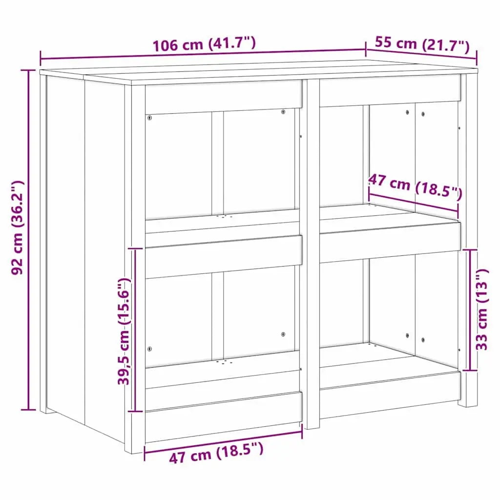 Kitchen Cabinet for Kitchen 106 x 55 x 92 cm Brown Oak Modern Storage Cupboard