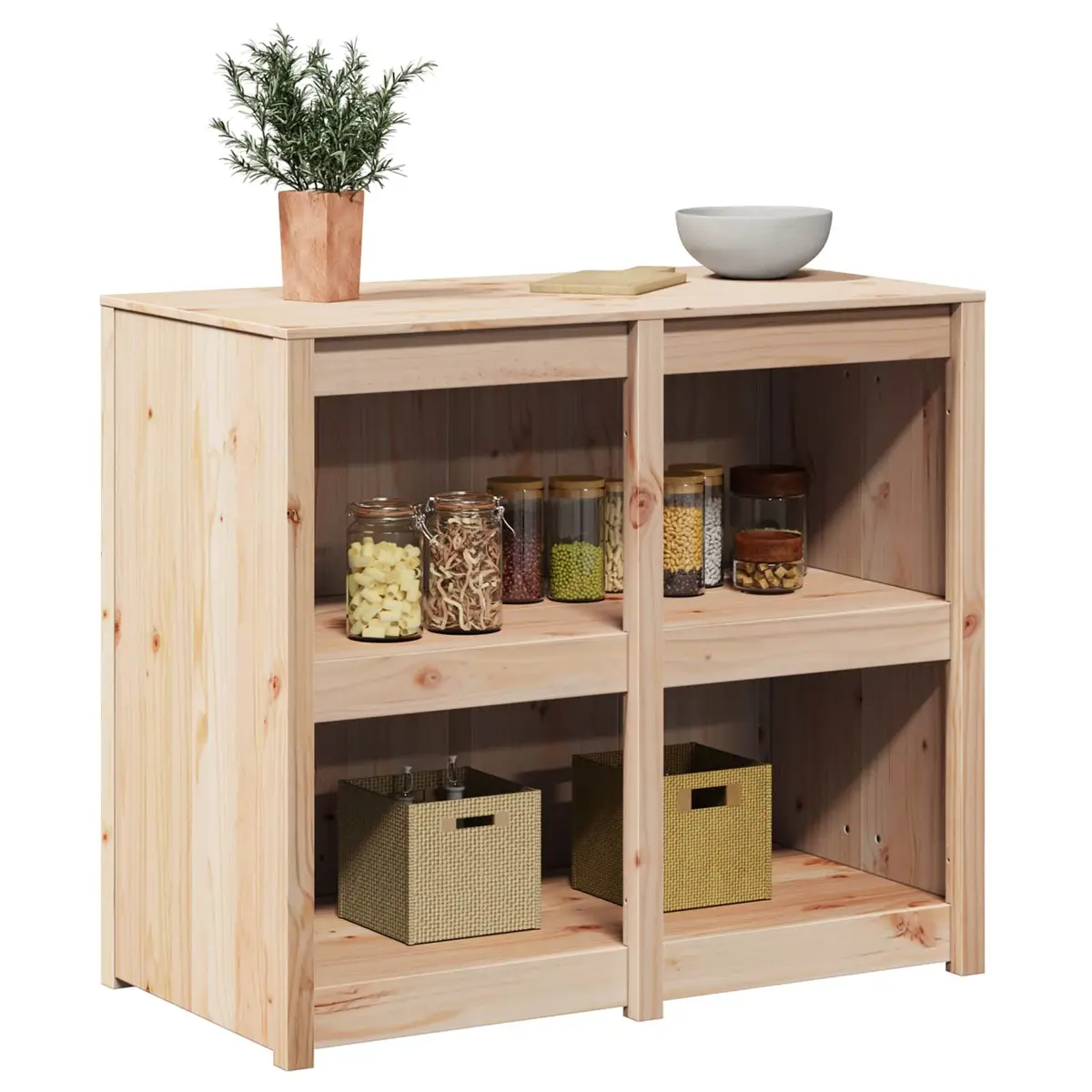 Kitchen Cabinet for Kitchen 106 x 55 x 92 cm Brown Oak Modern Storage Cupboard