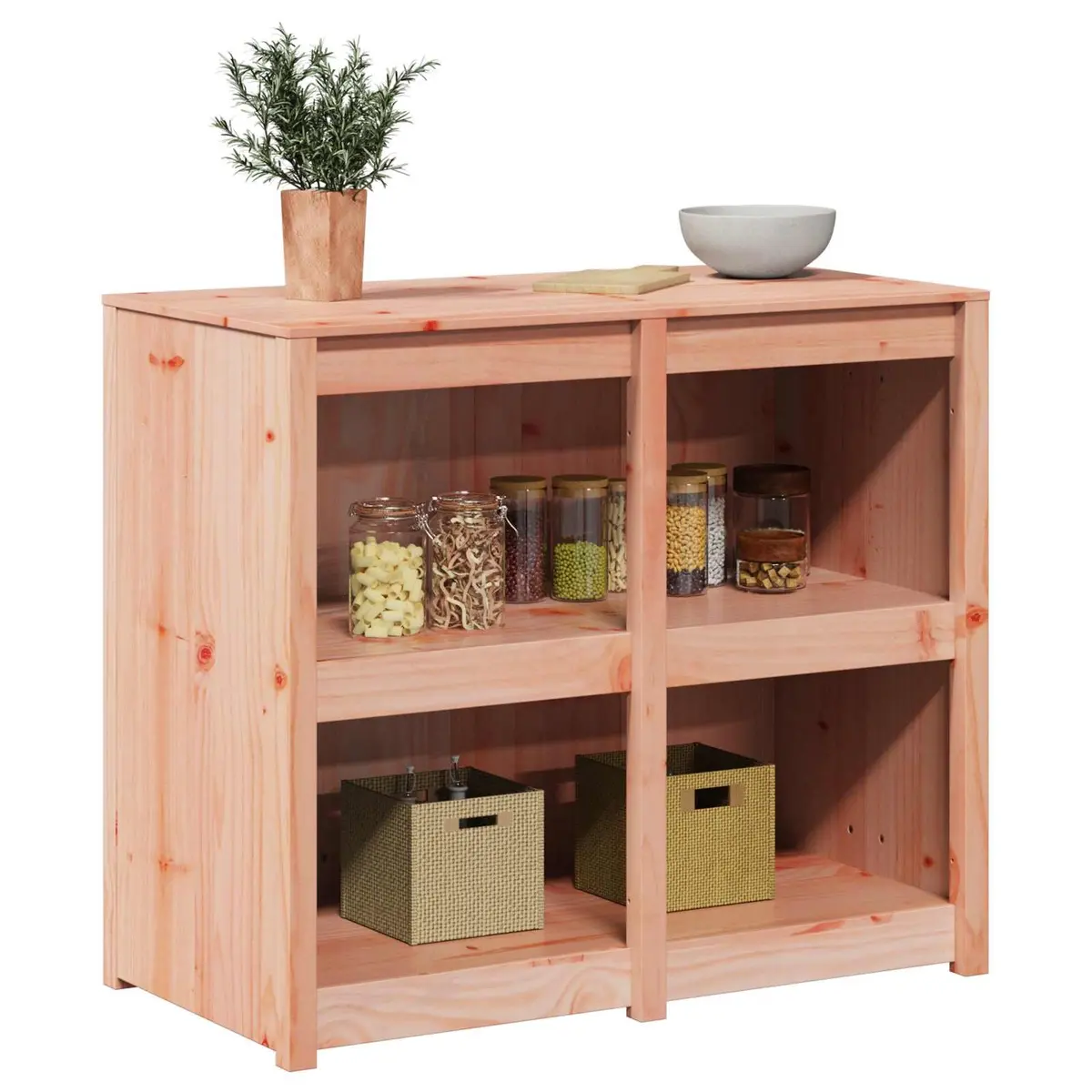 106cm Wide Brown Oak Kitchen Cabinet