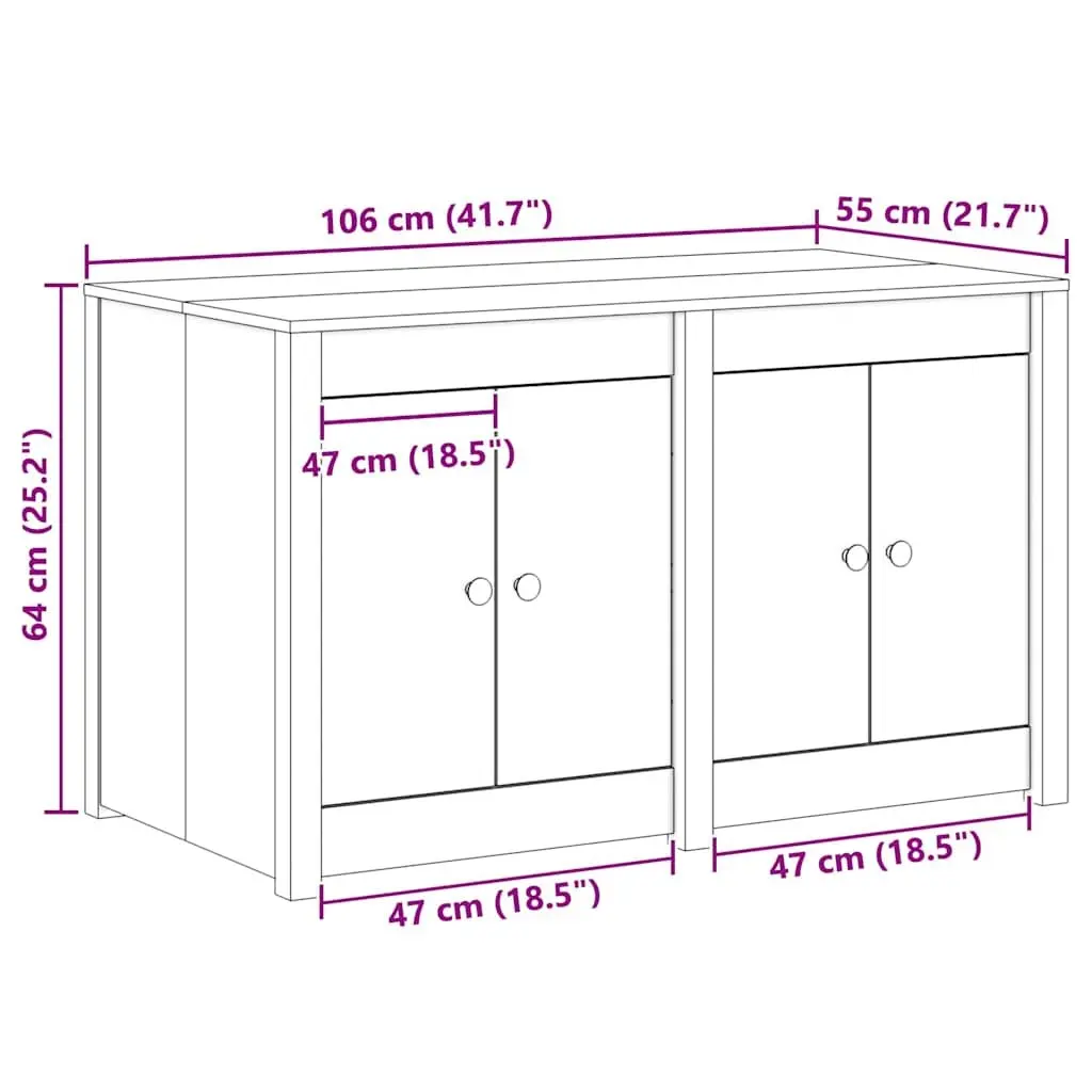 White Solid Pine Kitchen Cabinet