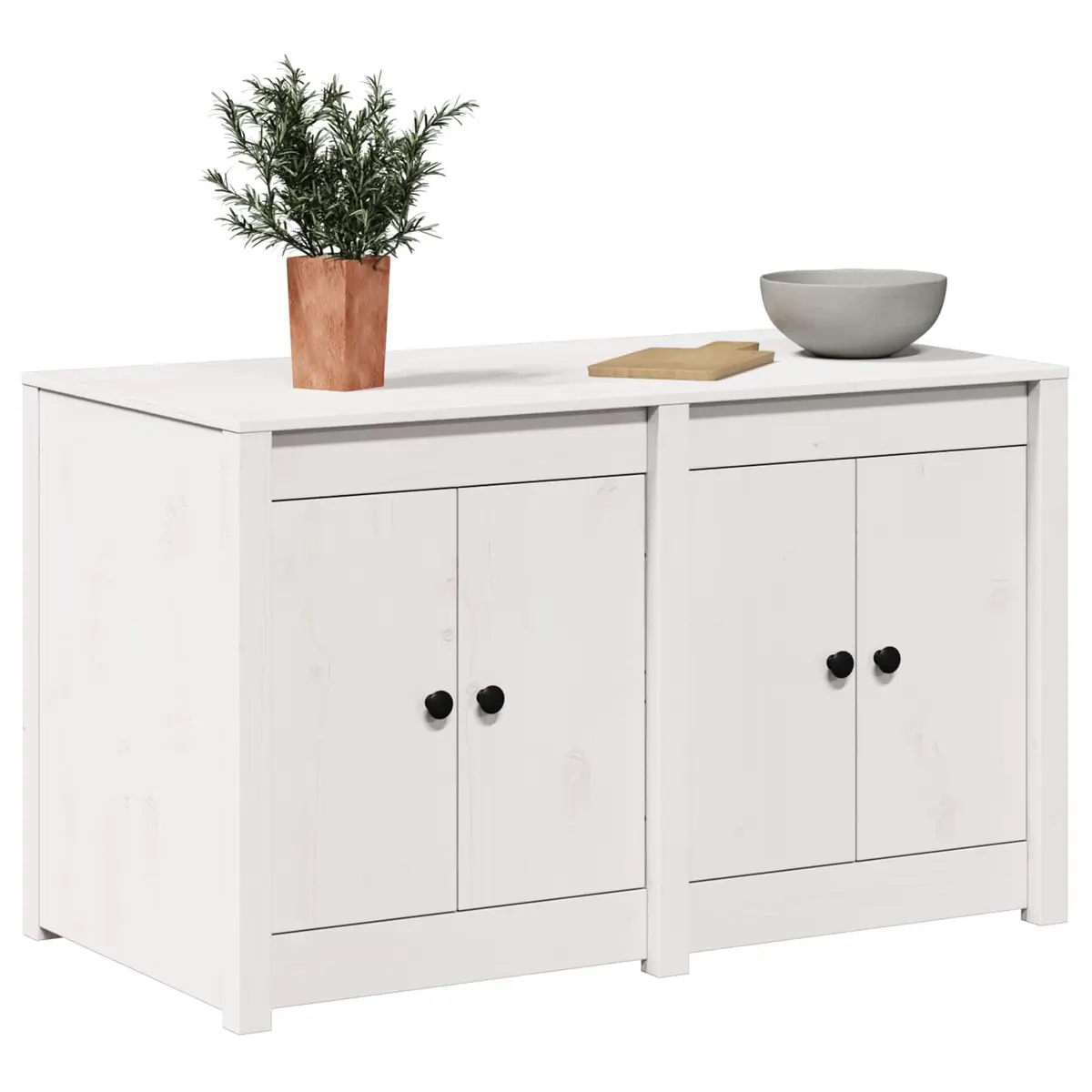 White Solid Pine Kitchen Cabinet