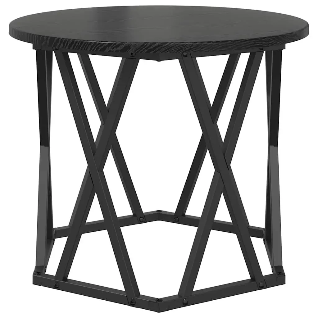 Round Black Side Table Set of 2