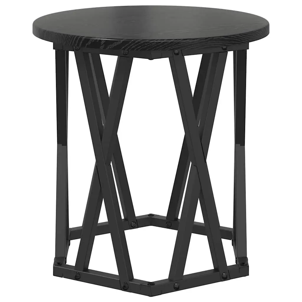Round Black Side Table Set of 2
