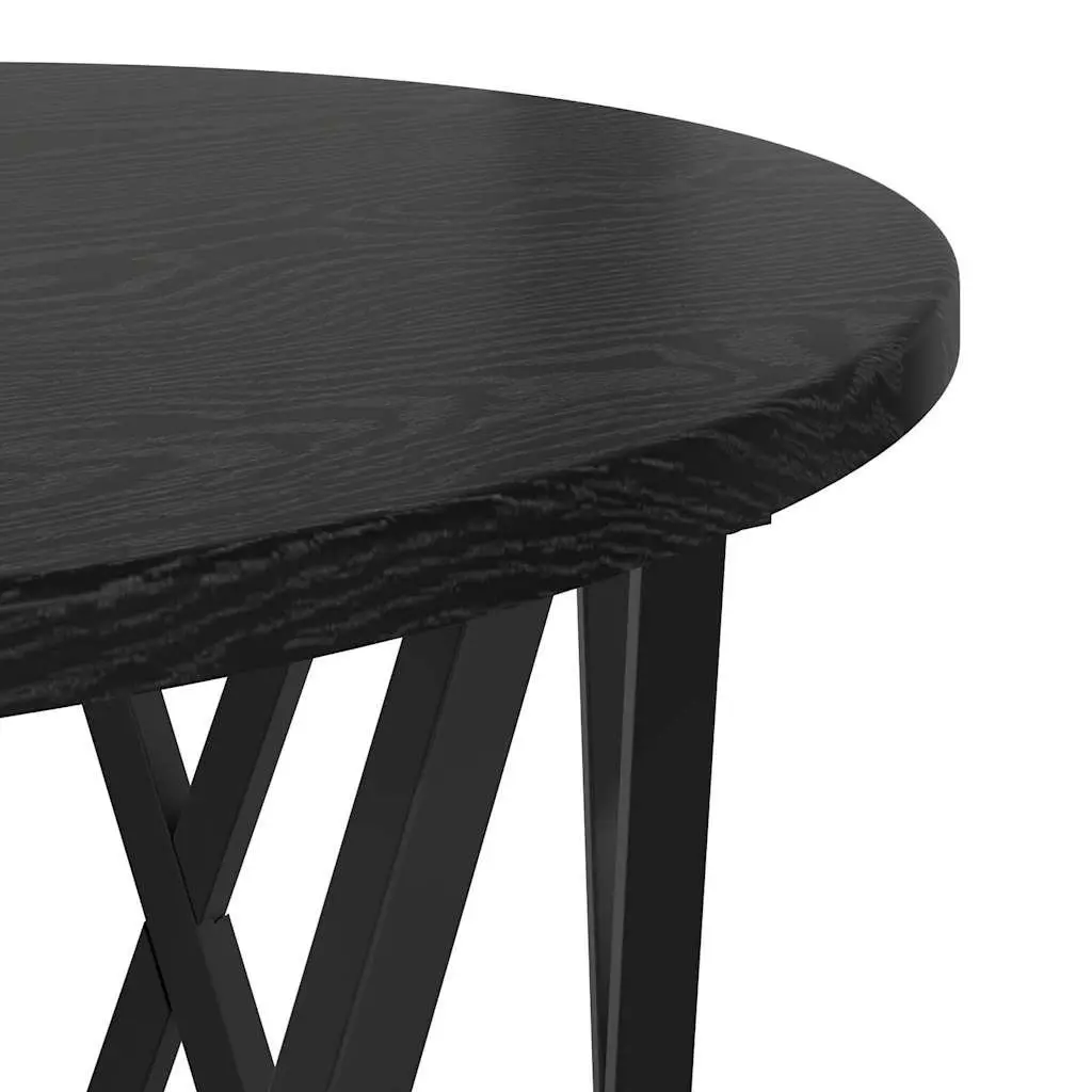Round Black Side Table Set of 2