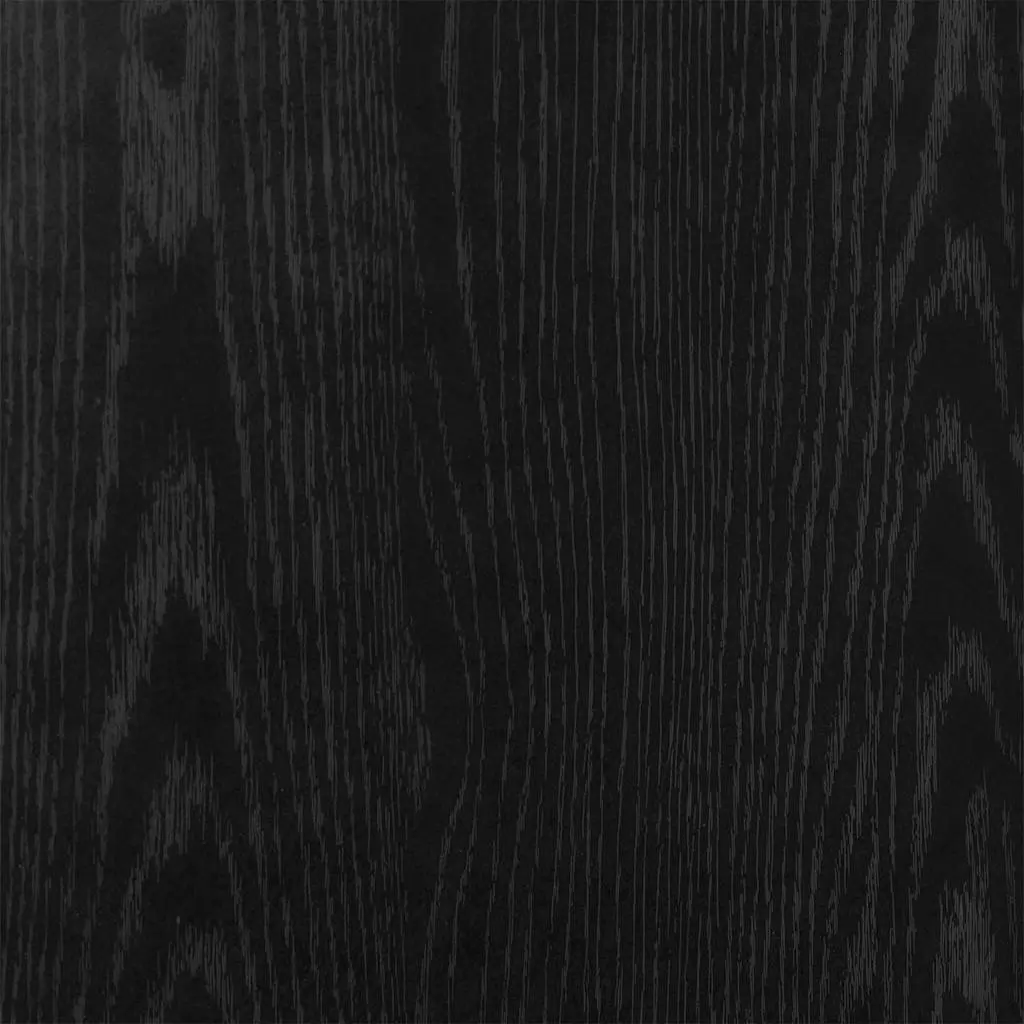 Round Black Coffee Table 80x80x42cm with Engineered Wood