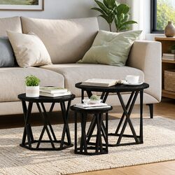 Specifications of Black Modern Nesting Side Table Set