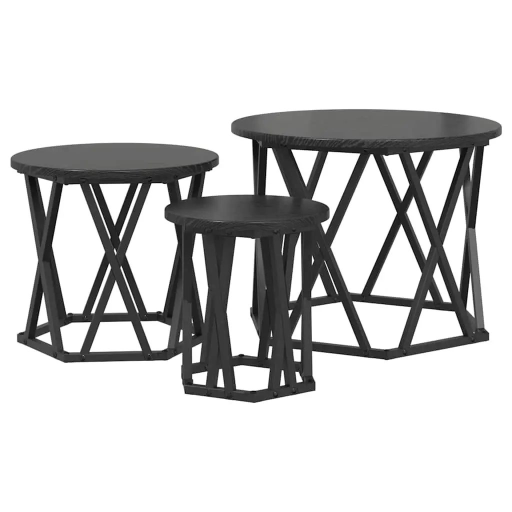 Black Modern Nesting Side Table Set