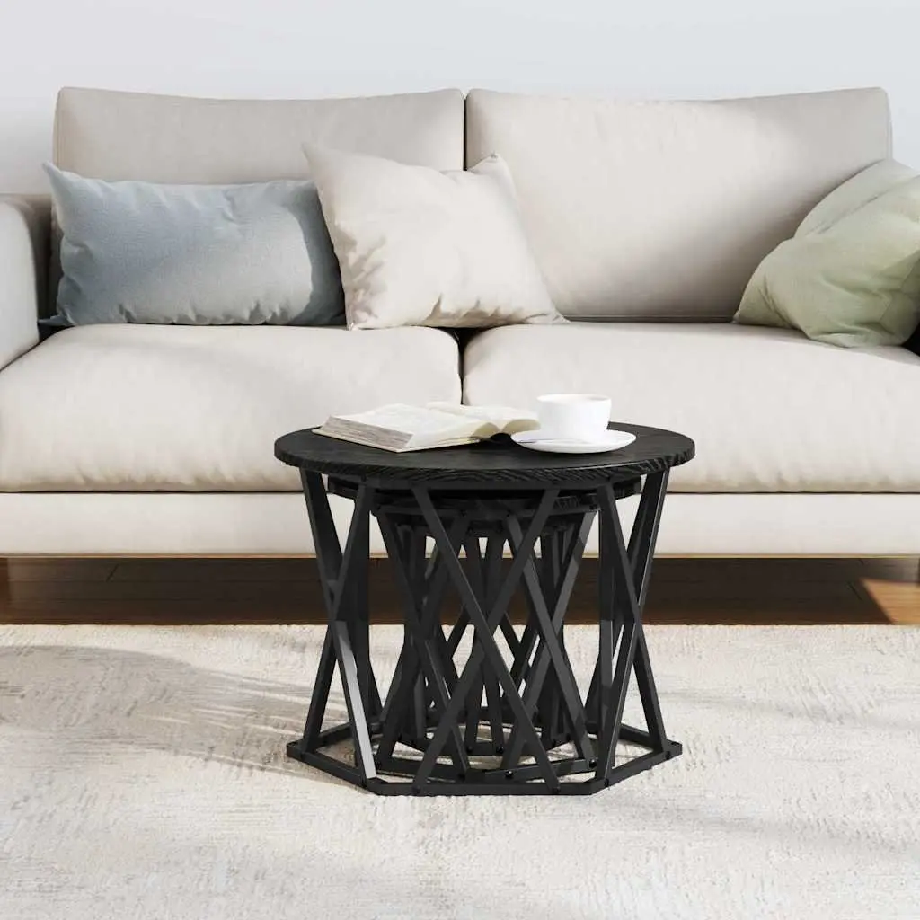 Black Modern Nesting Side Table Set