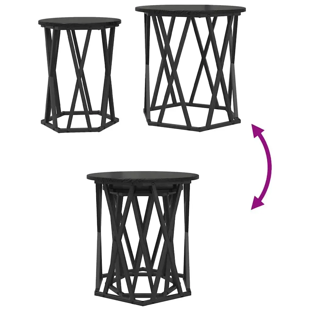 Round Coffee Table in Black Finish
