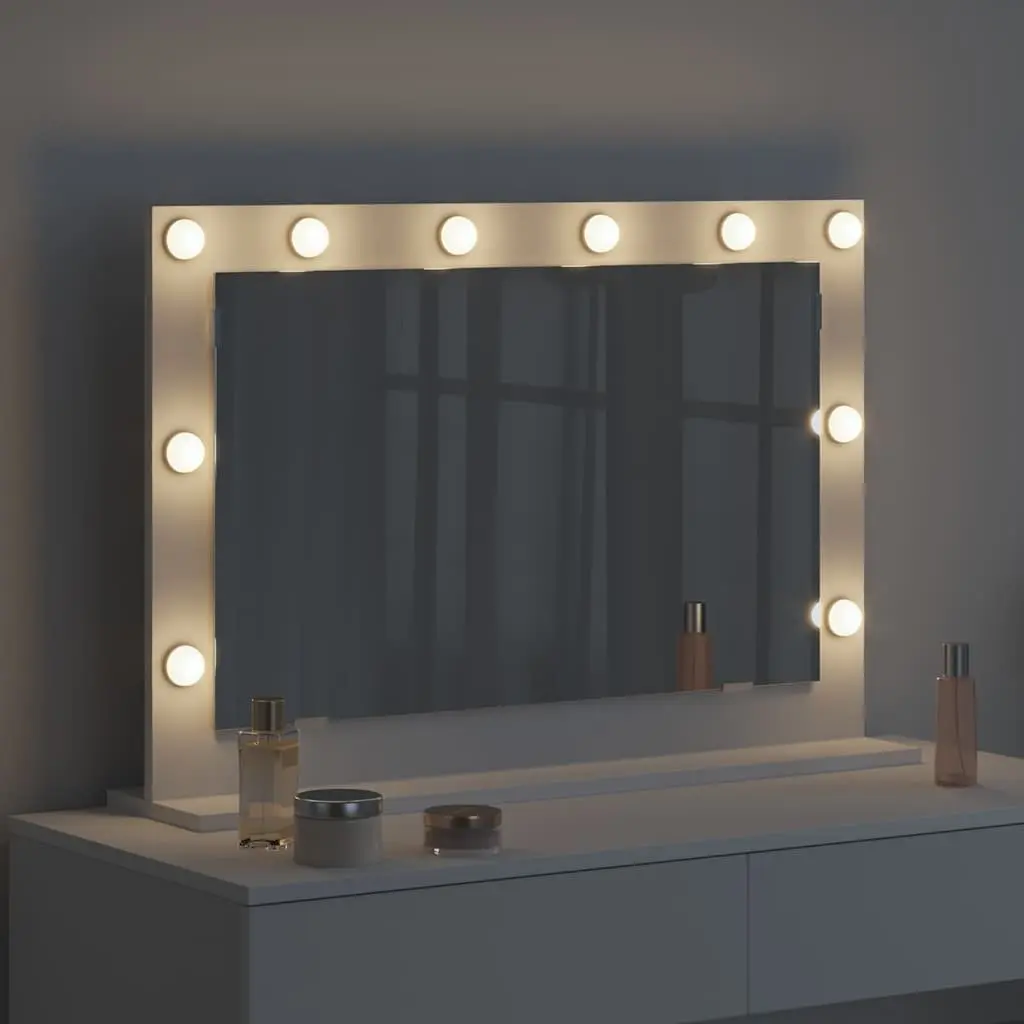 LED Vanity Mirror White Bedroom Makeup Dressing Table Mirror with Lights 80cm