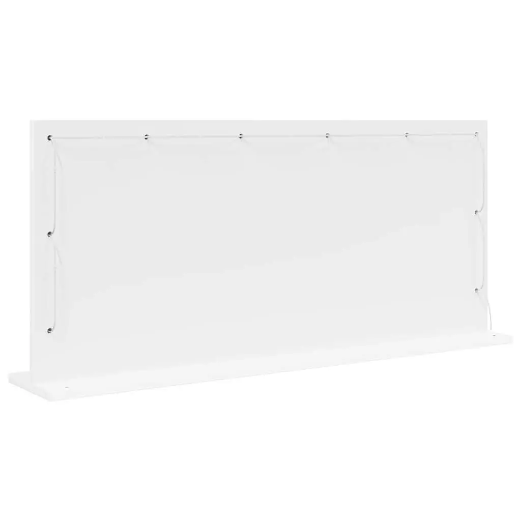 LED Vanity Mirror White Bedroom Dressing Table Makeup Mirror Glass Wood 100x45cm