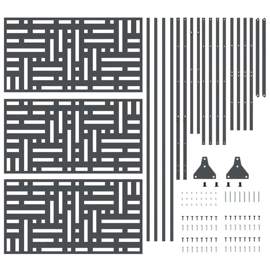 Steel Garden Privacy Screen for Outdoor Use 100x50x180cm