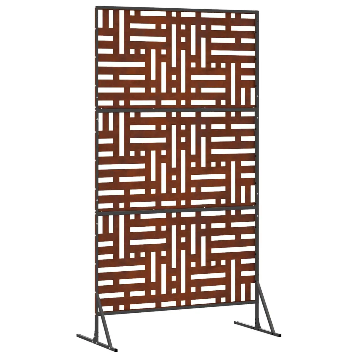 Garden Privacy Screen 100x50x180cm Steel Cut-Out Design Outdoor Fence Panel