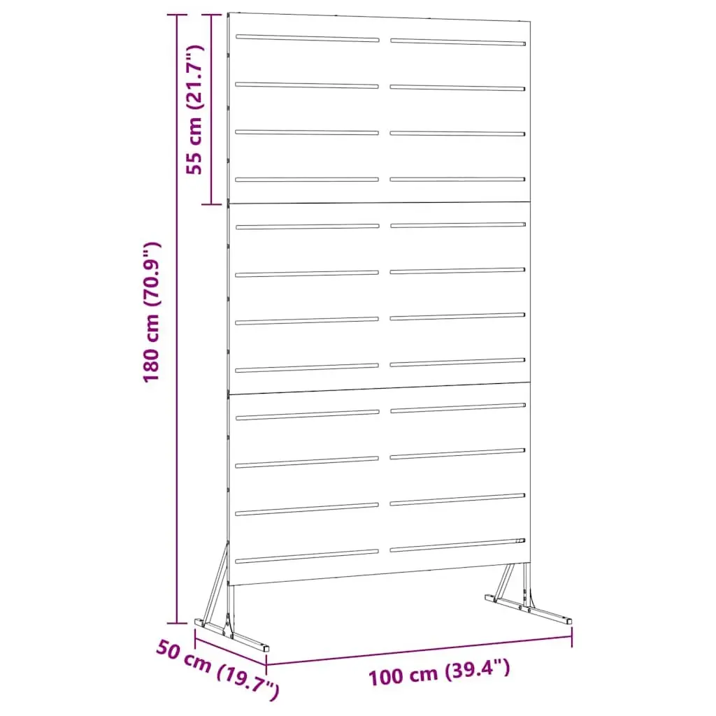 Garden Privacy Screen 100x50x180cm Rectangle Cut-Out Design Outdoor Patio