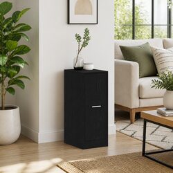 Black Oak Storage Cabinet - 30x41x77.5 cm Dimensions