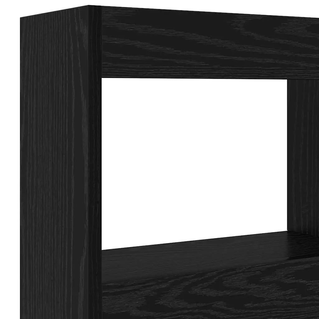 Headboard Bedroom Black Oak Engineered Wood with LED Light USB 120cm