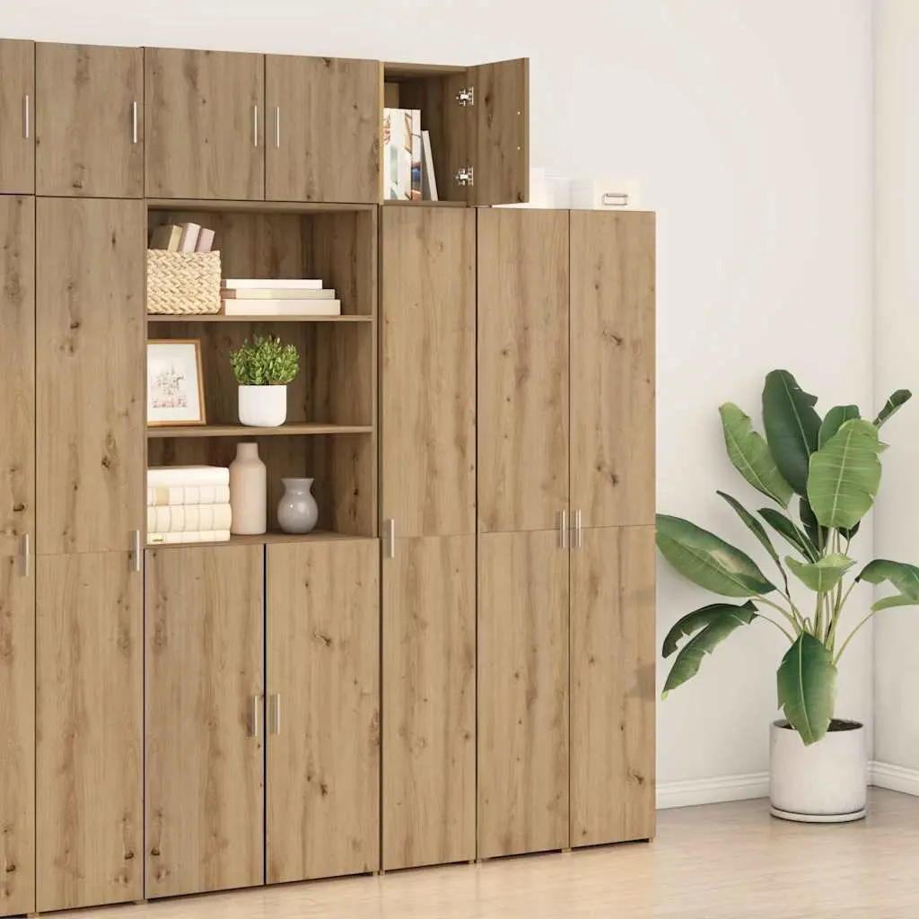 Wall-Mounted Cabinet Brown Modern Storage Furniture Living Room Dining Buffet