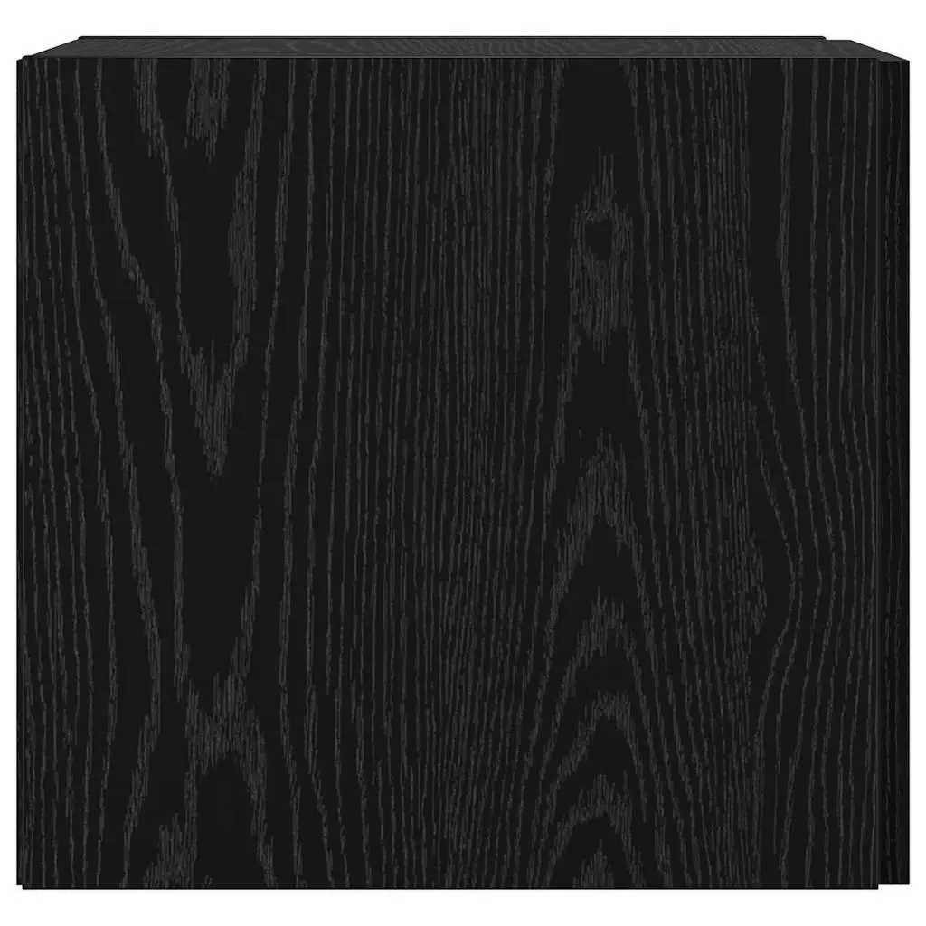 Wall-Mounted Cabinet Black Oak Storage Furniture Living Room Dining Area Display