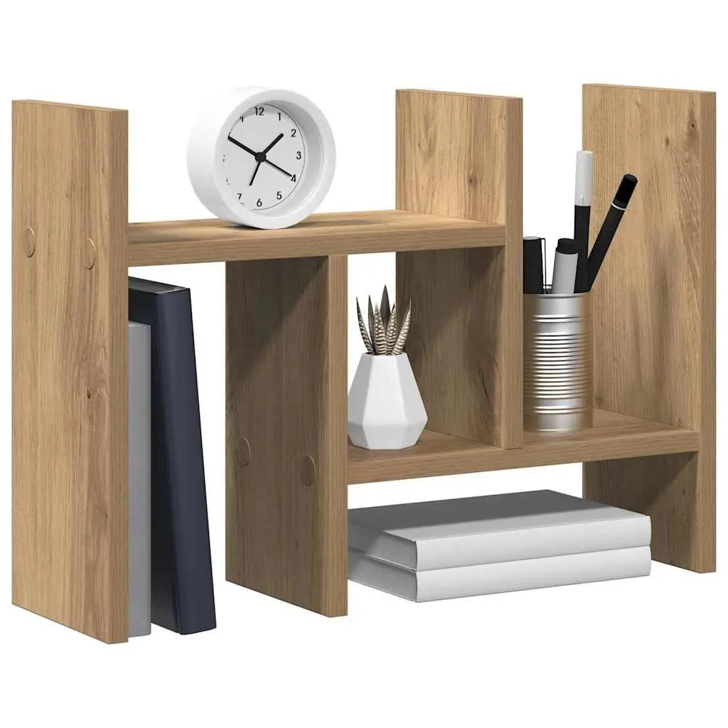 Desk Organiser Office Storage Compartment Tidy Workspace Engineered Wood Brown