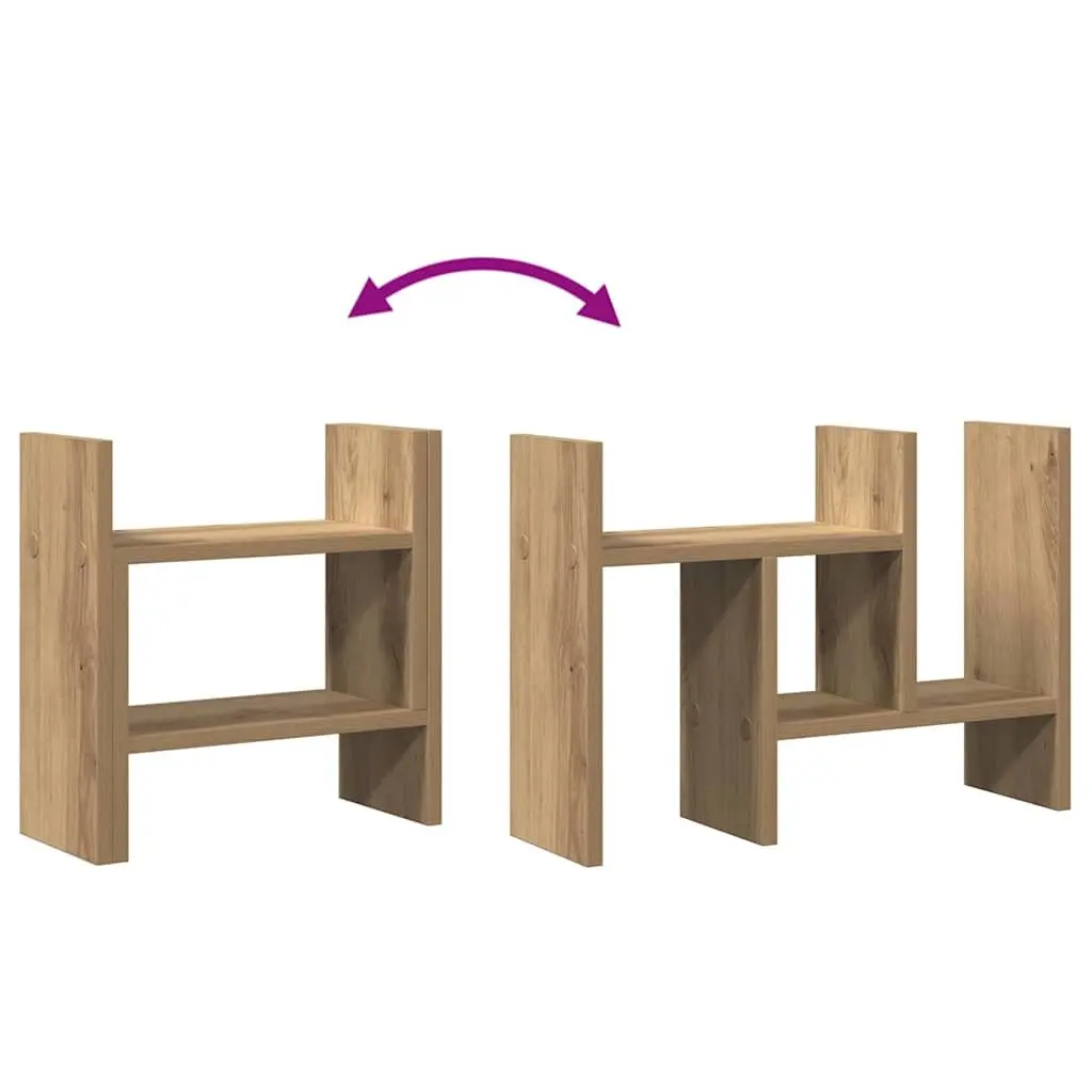 Desk Organiser Office Storage Compartment Tidy Workspace Engineered Wood Brown
