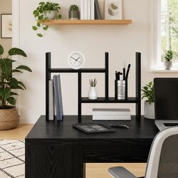 Desk Organiser - 50x15.5x35.5cm in Black Oak