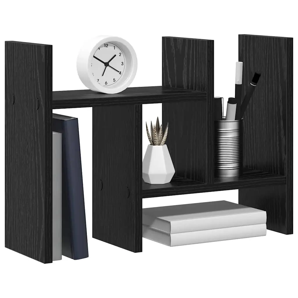 Desk Organiser for Office Use Black Oak Engineered Wood 50cm