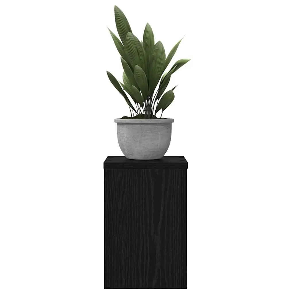 Plant Stand 2 pcs Black Engineered Wood Indoor Outdoor Garden Display 20x20x30cm
