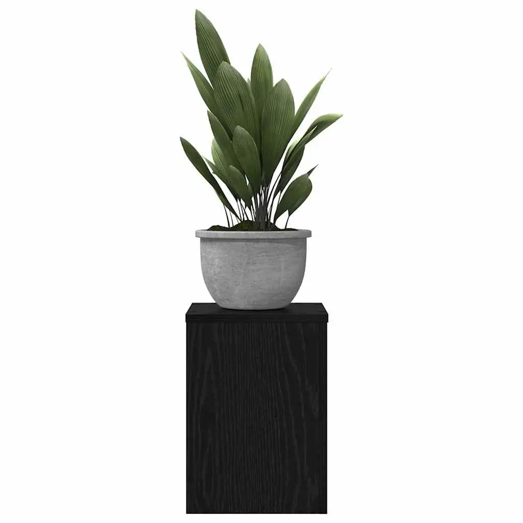 Plant Stand Indoor Outdoor 25 x 25 x 35 cm Black Oak 2 pcs